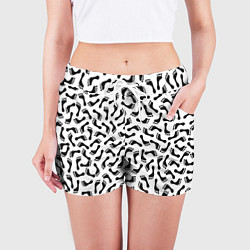 Шорты женские Следы, цвет: 3D-принт — фото 2