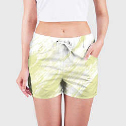 Шорты женские The color is white and yellow, цвет: 3D-принт — фото 2