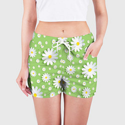 Шорты женские Ромашки бумажные, цвет: 3D-принт — фото 2