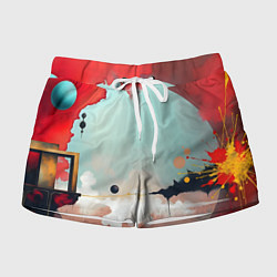 Шорты женские Сюрреалистичная абстракция, цвет: 3D-принт