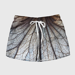 Шорты женские Прожилки растения, цвет: 3D-принт