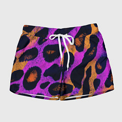 Шорты женские Неоновый леопардовый узор, цвет: 3D-принт