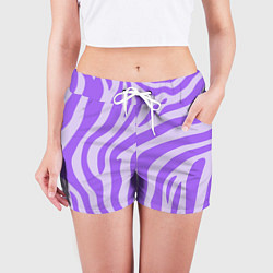 Шорты женские Лавандовый тигровый паттерн, цвет: 3D-принт — фото 2