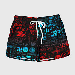 Шорты женские Twenty one pilots rock pattern, цвет: 3D-принт