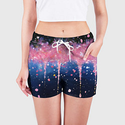 Шорты женские Розово-синяя текстура, цвет: 3D-принт — фото 2
