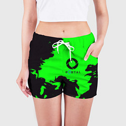 Шорты женские Portal черный дым, цвет: 3D-принт — фото 2