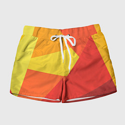 Шорты женские Яркие треугольники, цвет: 3D-принт