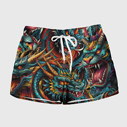 Шорты женские Татуировка дракона ирезуми, цвет: 3D-принт