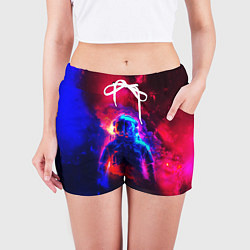 Шорты женские Космонавт в пламени, цвет: 3D-принт — фото 2