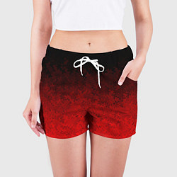 Шорты женские Чёрно-красный текстурный градиент, цвет: 3D-принт — фото 2