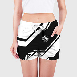 Шорты женские Borussia geometry black, цвет: 3D-принт — фото 2