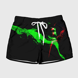 Шорты женские Color black green red, цвет: 3D-принт