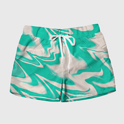 Шорты женские Color white turquoise, цвет: 3D-принт