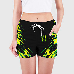 Шорты женские Monster energy кислотная геометрия, цвет: 3D-принт — фото 2