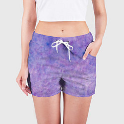 Шорты женские Фиолетовый свет фонаря, цвет: 3D-принт — фото 2