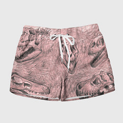 Женские шорты Черепа динозавров - эскиз