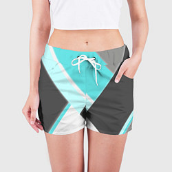 Шорты женские Color black blue, цвет: 3D-принт — фото 2