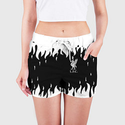 Шорты женские Liverpool black flame, цвет: 3D-принт — фото 2