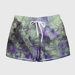 Женские шорты Абстракция - atomic violet in green