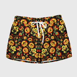 Шорты женские Русская узорная роспись, цвет: 3D-принт