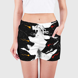 Шорты женские Волки со светящимися глазами, цвет: 3D-принт — фото 2