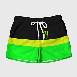 Шорты женские Monster energy полосы, цвет: 3D-принт