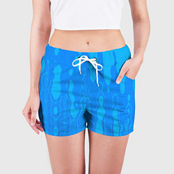 Шорты женские Голубой абстракция вода, цвет: 3D-принт — фото 2