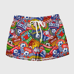 Шорты женские Футбольные лиги паттерн, цвет: 3D-принт