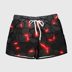 Шорты женские Красная неоновая броня, цвет: 3D-принт