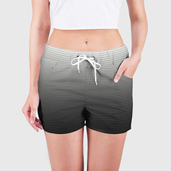 Шорты женские Градиент металлический тёмно-серый, цвет: 3D-принт — фото 2