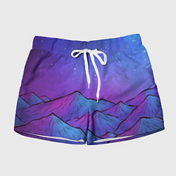 Женские шорты Горы под звездным небом