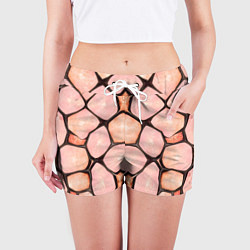Шорты женские Розовые пятна жирафа, цвет: 3D-принт — фото 2