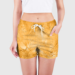 Шорты женские Абстракция - bright yellow, цвет: 3D-принт — фото 2