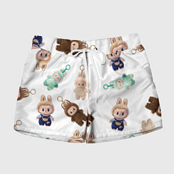 Шорты женские Много игрушек лабубу, цвет: 3D-принт