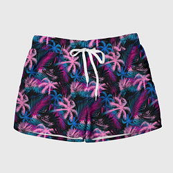 Шорты женские Palm pink blue pink, цвет: 3D-принт