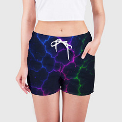 Шорты женские Неоновый разлом, цвет: 3D-принт — фото 2
