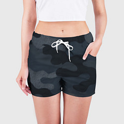 Шорты женские Текстурный камуфляж на ткани, цвет: 3D-принт — фото 2