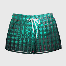 Шорты женские Нефритовый зелёный абстракция, цвет: 3D-принт