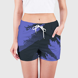 Шорты женские Абстрактная текстура в синем, цвет: 3D-принт — фото 2