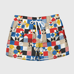 Шорты женские Геометрический балаган, цвет: 3D-принт