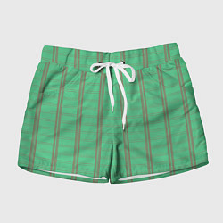Женские шорты Color green cage brown stripes