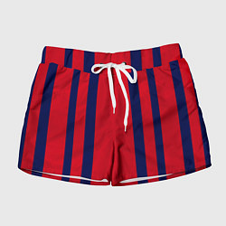 Шорты женские Color black red stripes, цвет: 3D-принт
