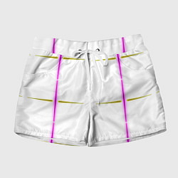 Женские шорты Color white pink yellow stripes