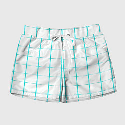 Шорты женские Color white light blue crosses, цвет: 3D-принт