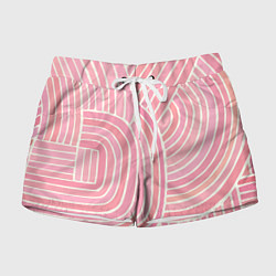 Шорты женские Абстрактный узор розовый, цвет: 3D-принт