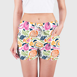 Шорты женские Яркие спирали, цвет: 3D-принт — фото 2