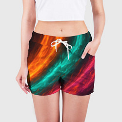 Шорты женские Разноцветное движение, цвет: 3D-принт — фото 2