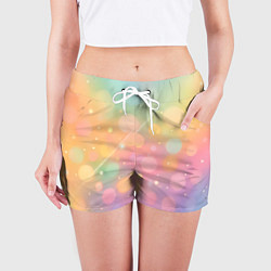 Шорты женские Нежные бокке градиент, цвет: 3D-принт — фото 2
