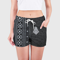 Шорты женские Славянский орнамент Макошь, цвет: 3D-принт — фото 2