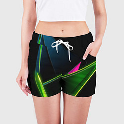 Шорты женские Неоновое освещение, цвет: 3D-принт — фото 2